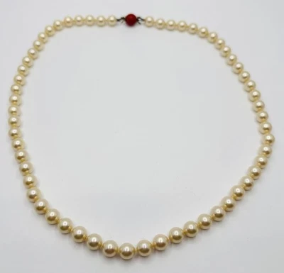 "Collar de perlas vintage de 7 mm con cuentas de 20""" Foto 1 de 4