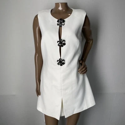 Mameluco de mujer autorretrato blanco talla 8 crepé detalle ojo de cerradura en la parte delantera Foto 1 de 4