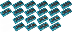 Lego 20x Transparent Light Blue Tile 1x2 with Koi Fish Pattern (3069pb1180) NEW! - Picture 1 of 1