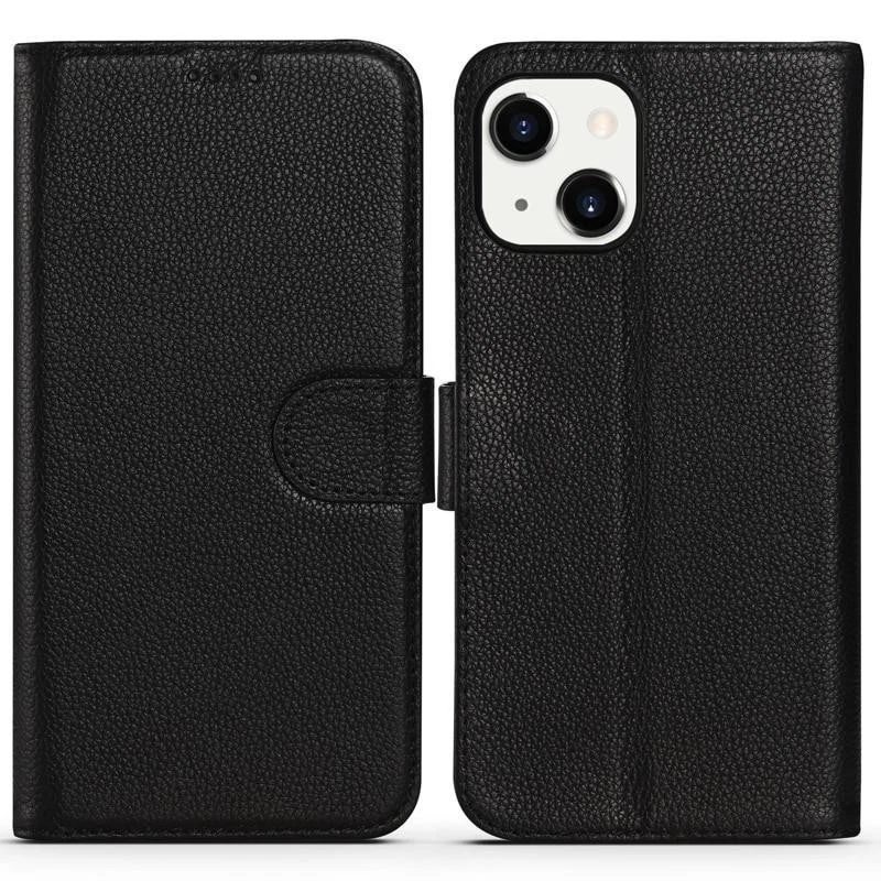 For Apple iPhone Models Case Cover Flip Wallet Folio Real Genuine Leather - Image 1 of 1