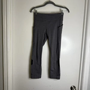 Lululemon Speed Up Crop Leggings Heathered Gray Black Luxtreme Pockets size 4 - Picture 1 of 5