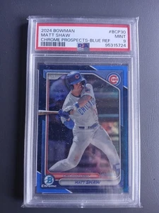 Matt Shaw Cubs 2024 Bowman Chrome Prospects Blue Refractor #BCP-30 /150 Mint 9 - Bild 1 von 2