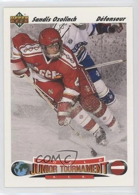 1991-92 Upper Deck World Junior Tournament French Sandis Ozolinsh #661 Rookie RC - Image 1 of 2