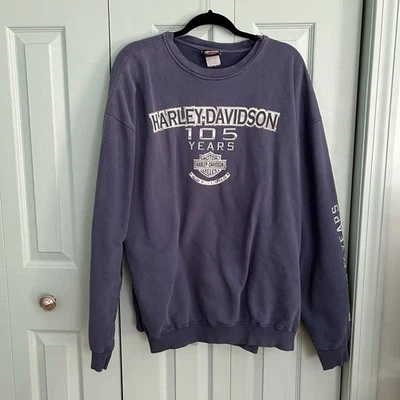 Harley-Davidson 105 Years Y2K Grunge Sweatshirt Daytona Beach Biker Mens XXL - Image 1 of 4
