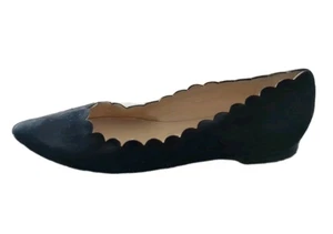 Manolo Blahnik Srila flach schwarz Wildleder Jakobsmuschel spitz zulaufend Größe 38,5 US 8,5 EUC - Bild 1 von 5