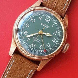 HOMBRE ORIS GRAN CORONA PUNTERO FECHA BRONCE ESFERA VERDE AUTOMÁTICO 40 MM - Imagen 1 de 19