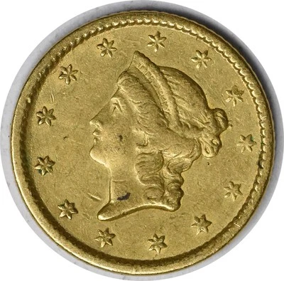 Oro 1851 $1 tipo 1 EF sin certificación #1233 Foto 1 de 2
