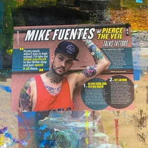 Revista de tatuajes Pierce The Veil Mike Fuentes artículo anuncio música promoción emo metal - Imagen 1 de 5