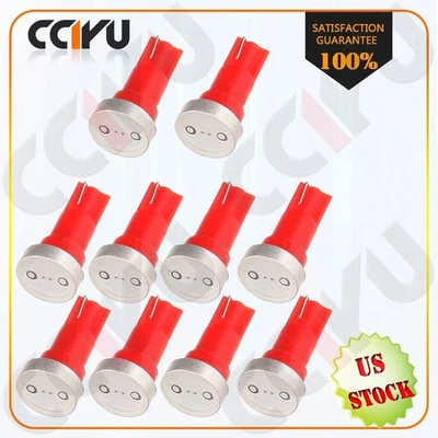 10x Red T5 17 58 Wedge LED Bulb Instrument Panel Cluster Dashboard Gauge Light - Image 1 of 4
