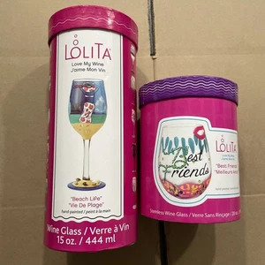 Lolita Love My Wine Beach Life Weinglas / Best Friends stielloses Weinglas SET - Bild 1 von 9