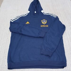 Adidas MLS Los Angeles Galaxy Travel Hoodie Sweater Men's Size 2XL Navy Blue