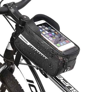 Waterproof Bicycle Phone Mount Bags Front Frame Top Tube Bag Touchscreen Cycling - Picture 1 of 21