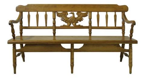 53580EC: CUSHMAN Maple Eagle Carved Back Bench Cover