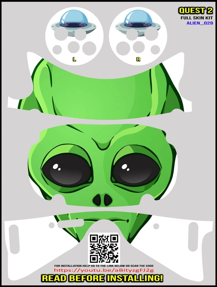 GAMERWRAPS Alien_029 full wrap Skin kit that fits the Oculus Quest 2 with controller skins