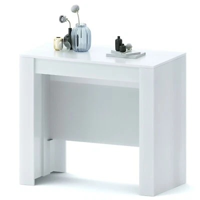 Tavolo consolle allungabile bianco 10 posti economico salvaspazio multiposizione - Immagine 1 di 4