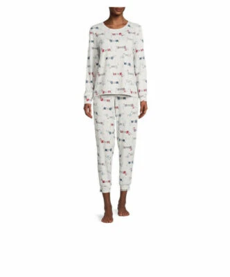  Conjunto de pijama pantalones jogger grises Daschund manga larga Secret Treasures 3X Foto 1 de 4