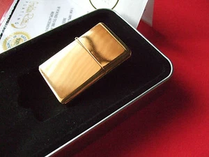 Metal Petrol Lighter Windproof Flip Top Refillable Gift Boxed 24k Gold Plated - Picture 1 of 5