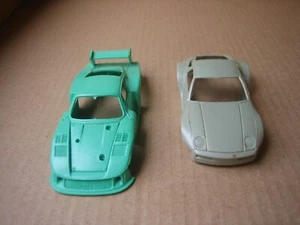 Slotcar carrera 1:60 Test Shot Karosserie Porsche 935 + 928 ? grün und grau - Bild 1 von 4
