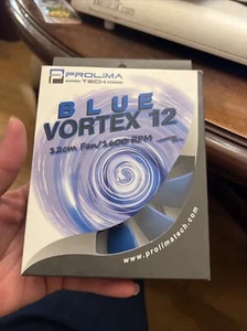 Prolimatech Blue Vortex 12 Fan, Computer, 12cm, 120mm, 1600rpm, 72.67cfm, NEW - Picture 1 of 3