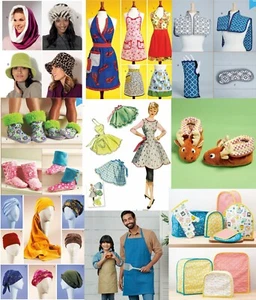 EASY Hand Made Gift Apron Hat Scarf Mitts Holiday Craft Present Sewing Pattern - Picture 1 of 50