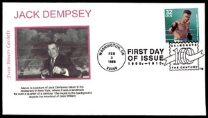 1998 Jack Dempsey Wins Title 1919 FDC In His Old Age Twin Rivers Cachet - Picture 1 of 2