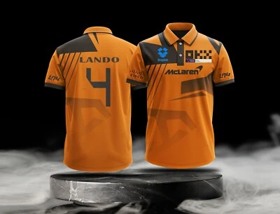 FAN LIFE APPAREL F1 Mclaren Team Lando Norris 4 New 2024 Edition Polo T Shirt