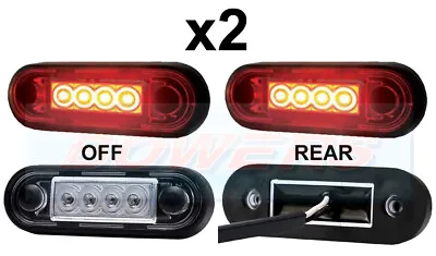 2x EASY FIT RED REAR LED MARKER LAMPS/LIGHTS TRUCK VAN BAR **NO CUT OUT** • 13.39€