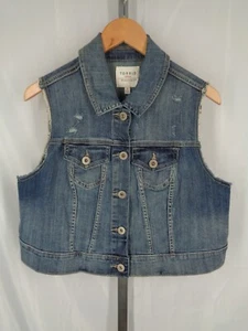 Torrid Denim Frayed Distressed Crop Jean Vest Plus Size 0 (12) Large New - Picture 1 of 8