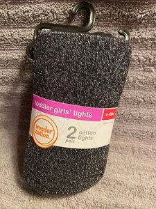 Wonder Nation toddler girls tights Black/Black Shimmer 6-18Months - Picture 1 of 6