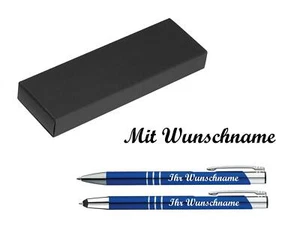 Schreibset mit Namensgravur - Touchpen Kugelschreiber + Kugelschreiber - blau - Bild 1 von 5