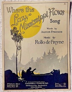 PARTITURAS DE COLECCIÓN - 1920 WHERE THE LAZY MISSISSIPPI FLOWS - FRANCÉS & DEFREYNE - Imagen 1 de 4