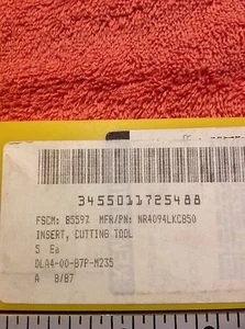 Carbide Insert Kennametal Topnotch Grooving Tool NR4094LKC850 Box Of Five (5) - Picture 1 of 3