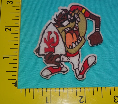 NOS = KANSAS CITY CHIEFS = NFL FOOTBALL " Taz "  Tazmanian Devil PATCH Cover