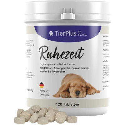 Ruhezeit Tabletten für Hunde mit Baldrian und Ashwagandha, Beruhigung, Relax - Bild 1 von 4