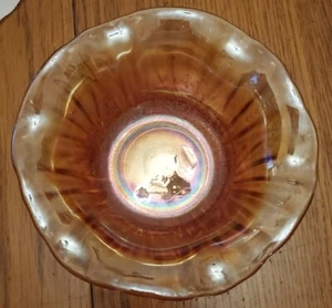 Vintage Marigold Carnival Glass Dish Candy Dish Serving Dish 6 " Diameter  - Picture 1 of 7