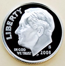 2008 S**SILVER**PROOF ROOSEVELT! SUPERB GEM FULL TORCH! ULTRA RARE DCAM#M399_380