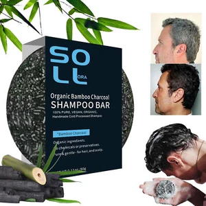 Solid Shampoo Bar Grey Hair Coverage Shampoo Bar Natural Charcoal Hair - Picture 1 of 12