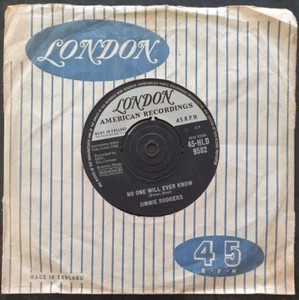 JIMMIE RODGERS - No One Will Ever Know/Because - London - HLD 9582 - VG- - Picture 1 of 2