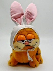 Genuine Vintage 1981 Garfield Easter Bunny Plush Dakin Toy 6 1/2 - 11 in Cat - Picture 1 of 8