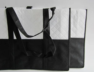 Menge 2 gesteppte Canvas Tragetasche (schwarz & weiß) Neu - Bild 1 von 10