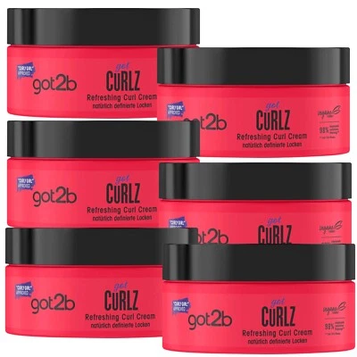 got2b got curlz 6x 200ml refreshing Curly Girl Cream natürlich definierte Locken - Bild 1 von 4