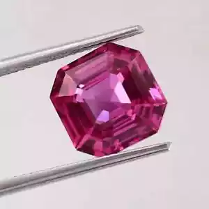 Granato Rodolite Viola Naturale Taglio Asscher Pietra Preziosa Sciolta Certificata 9,55 Ct. - Foto 1 di 5