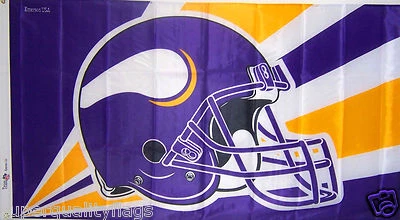 MINNESOTA VIKINGS football helmet 3X5 FLAG better quality genuine NFL licensed - Image 1 of 4