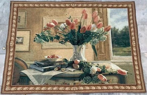 3x4 Vintage French Tapestry Wall Hanging Medieval Floral Home Décor 133x92 cm - Picture 1 of 10