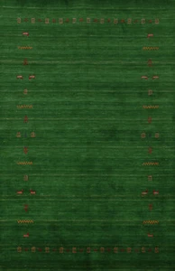 Oriental Gabbeh Indian Rug Green Handmade Wool 5x8 ft. - Picture 1 of 18