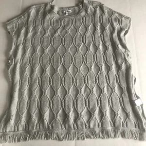 Sonoma Gray Oversized Poncho Topper Sweater Women’s Sz S/M A1624 - Picture 1 of 5