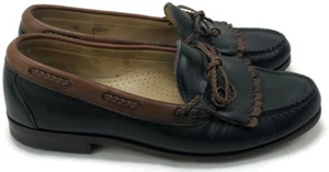 Allen Edmonds Men's Black Brown Leather Braided Loafer Dress Shoe Size 9.5 D - Picture 1 of 12