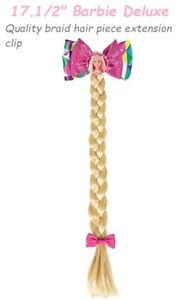 17 1/2" Quality  Barbie Princess Deluxe braid hair piece extension clip