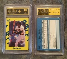 Rare 1990 Barry Bonds Pirates Classic Yellow T68 Graded Mint 10! Free Shipping