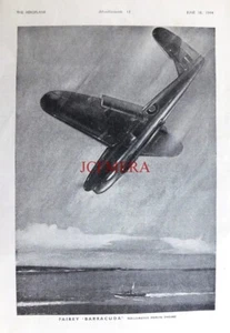 Fairey 'BARRACUDA' Carrier-Borne Torpedo/Dive Bomber ADVERT #3 1944 Print 674/56 - Foto 1 di 2